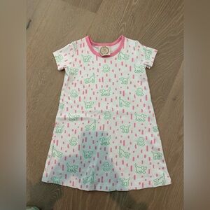 The Beaufort Bonnet Company Pink and Green Dog Print Dress